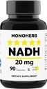 MONOHERB NADH 20 mg - 90 Vejetaryen Capsules - Nikotinamid Adenine Dinüotide Supplement