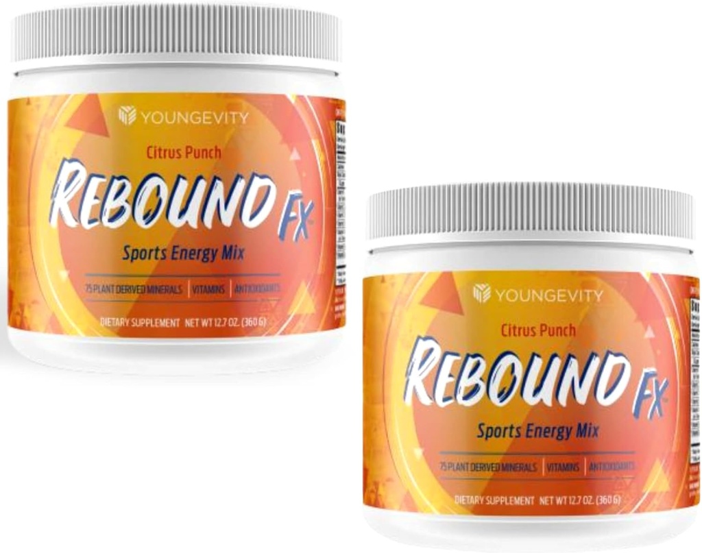 Youngevity Rebound Fx Citrus Toz, 360g - Energy için Tamam, Vitaminler, Mineraller ve Antioksiler ile Zenginleştirilmiş - Immune System Alert Toz - Enerji Vitaminleri Kadınlar ve Erkekler için Mix (2 Paket)