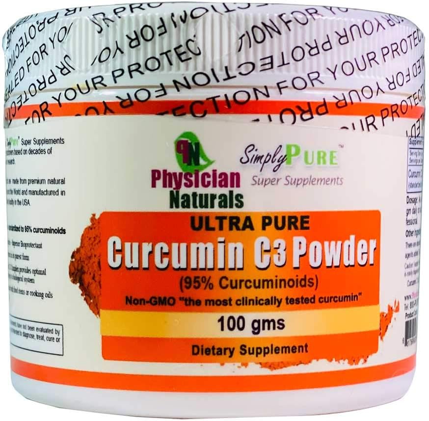 Ultra Pure Curcumin C3 Kompleksi Toz %100 Saf Curcumin Turmeric 100 GMS 11 AbX Apsiyon Ortak Destek ve Immune Health