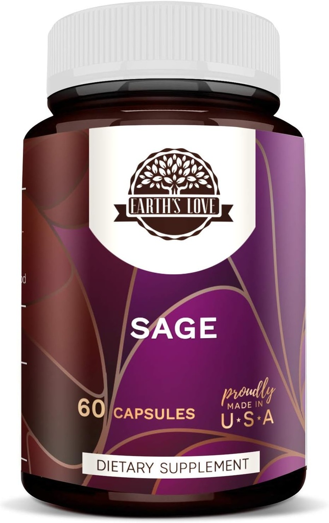 HerbEra Dünya'nın Aşkı - Sage 60 Capsules, 500 mg, Sage (Salvia officinalis) kılçığı (60 Capsules)