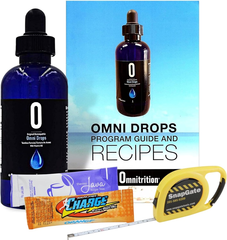 Omni Drop Program , Αυθεντικό Omnitrition - Basic Bundle περιλαμβάνει *** 4 oz μπουκάλι Omni σταγόνες με Vitamin B12 Οδηγός προγράμματος, δείγματα και ένα Snapgate 10 Ft. Carabiner Tape Μέτρο