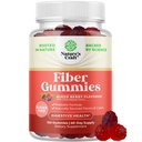 Yetişkinler için Fiber Gummies - Chicory Root Supplement with Prebiyotik Support for Gut & Digestive Health - Stomach Yönetmeliği ve Immune Aid - Sugar Free & Vegan - 120 Kont