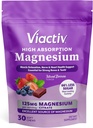 Viactiv Magnezyum Chews, High Abxia Citrate, Karma Fla Flavor, Magnezyum Gummies'ten Daha Az Şeker ile 30ct, 1pc Servis