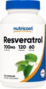 Resveratrol 700mg, 120 κάψουλες - Vegan, Χωρίς γλουτένη, μη ΓΤΟ