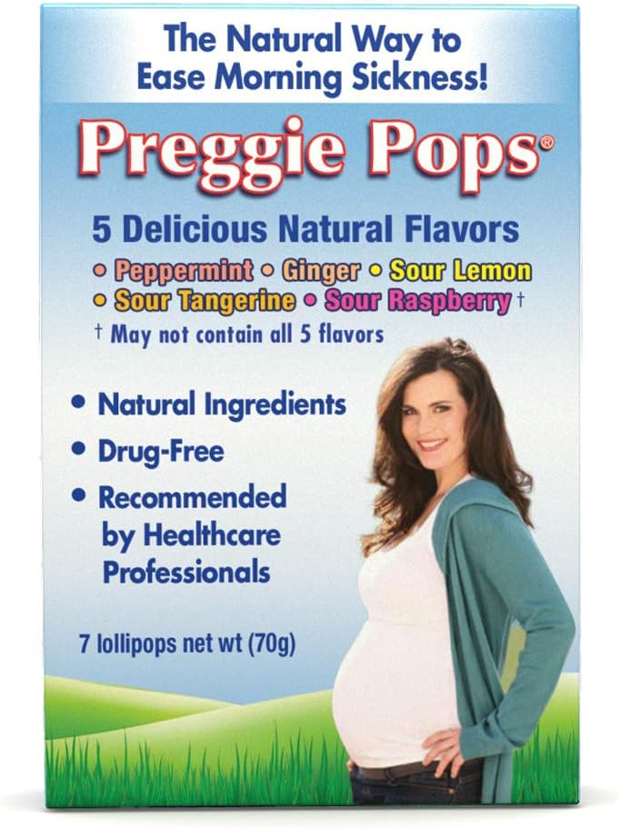 Preggie Pops | 7 Lollipops | Sabah Hastalığı ve Nausea Hamile Yardım | Hamile Anne ve Bebek için Güvenli | Gluten Free | 7 Flavors: Lemon, Rraj, Peppermint & More