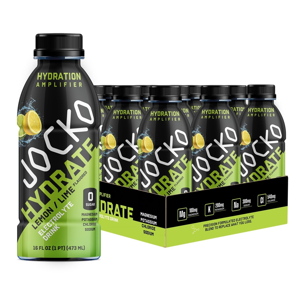 Jocko Yakıt Hydrate Electrolyte Drinks - Spor İçecek Hydration Amplifier, Thirst Quencher - Bilimsel olarak Formula 16 Oz (12 Pack)