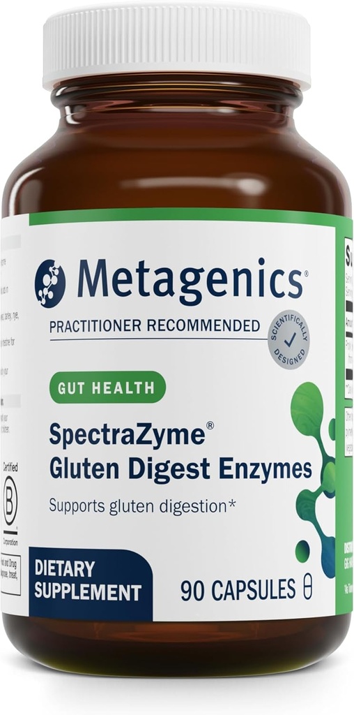 Metagenics SpectraZyme Gluten Digest Enzymes - Digestive Enzyme - Digest Buğday, Barley & Ryes* - Gut Health Supplement* - Non-GMOarian, Gluten-Free & Vegetarian