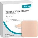 Dimora Silikon Köpük Sınır 10 Pack- 3"x 3 olmadan Elbise Giyiyor" Yüksek Absorbent Yapıştırıcı Sular Yaralar için Cuttable Pads for Yara Bakımı ve Elbiseleri