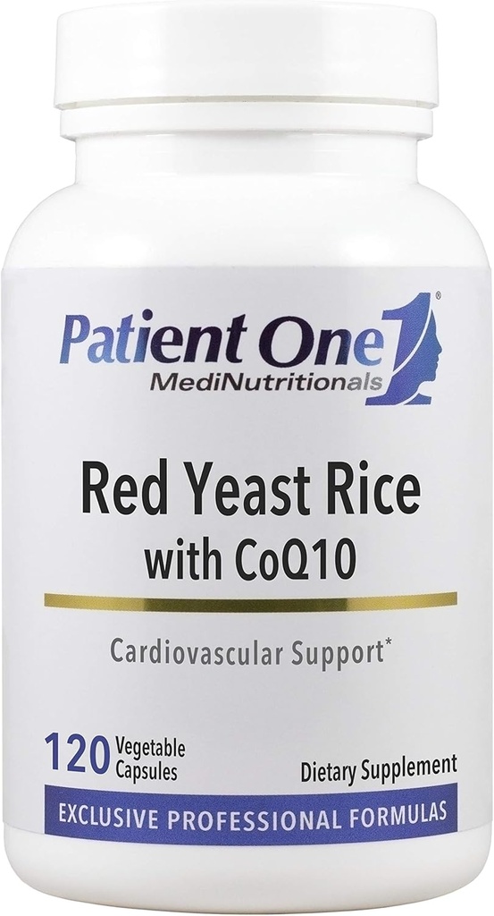 Patient One Red Yeast Rice with CoQ10 | Supplement to Support Heart Health and Healthy Lipid Metabolism* | 600 mg RYR and 50 mg CoQ10 | 120 Capsules