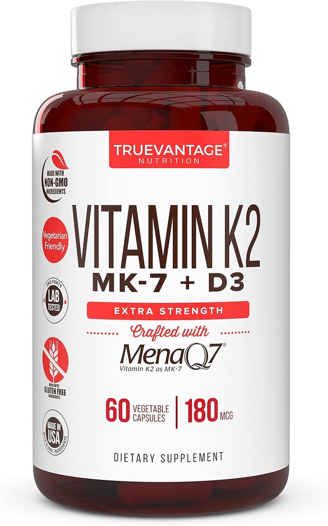 K2 D3 Tamam 5000 IU D3 ve 180 mcg Vitamin k2 MK7 Sağlıklı Kemikler için Tamam, Sağlıklı Kalp ve Cardiovasüler Sağlık-60 ErkekleraQ7 K2 MK7