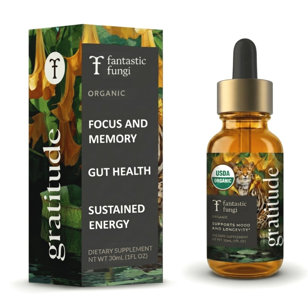 Fantastic Fungi Mushroom Extract - 8-in-1 συμπλήρωμα οργανικού συγκροτήματος μανιταριών με Cordyceps, Reishi, Mane, Chaga, Turkey Tail, Shiitake, Maitake & Tremella - Υγρή απόχρωση προσαρμογόνου, 1 fl oz