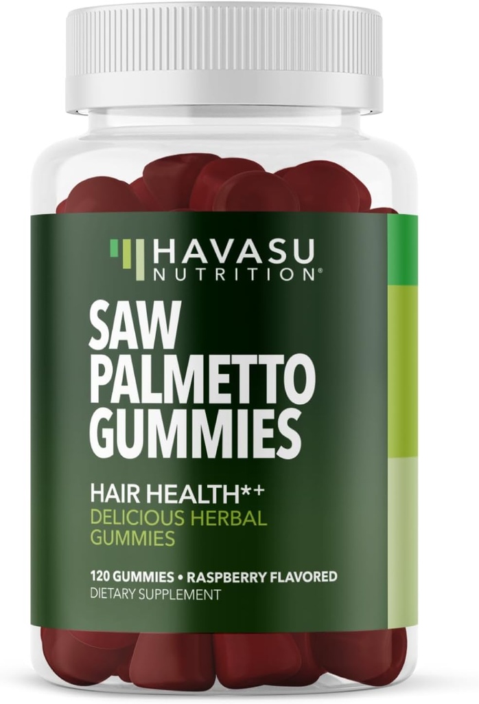 Saw Palmetto για τους άνδρες Gummies - DHT Blocker συμπλήρωμα για την υγεία των μαλλιών και το αρσενικό μοτίβο Balding - 120 Count - Υποστηρίζει Scalp και Prostate Wellness - Raspberry Flavor - Vegan, Μη-GMO, 2 Μήνες προσφοράς