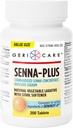 GeriCare Senna Plus Φυσικό Laxative με Αποσκληρυντικό Σκαφών, Δοκιμικό Νάτριο 50mg, Sennosides 8, 6mg, 200 δισκία (πακέτο του 1)