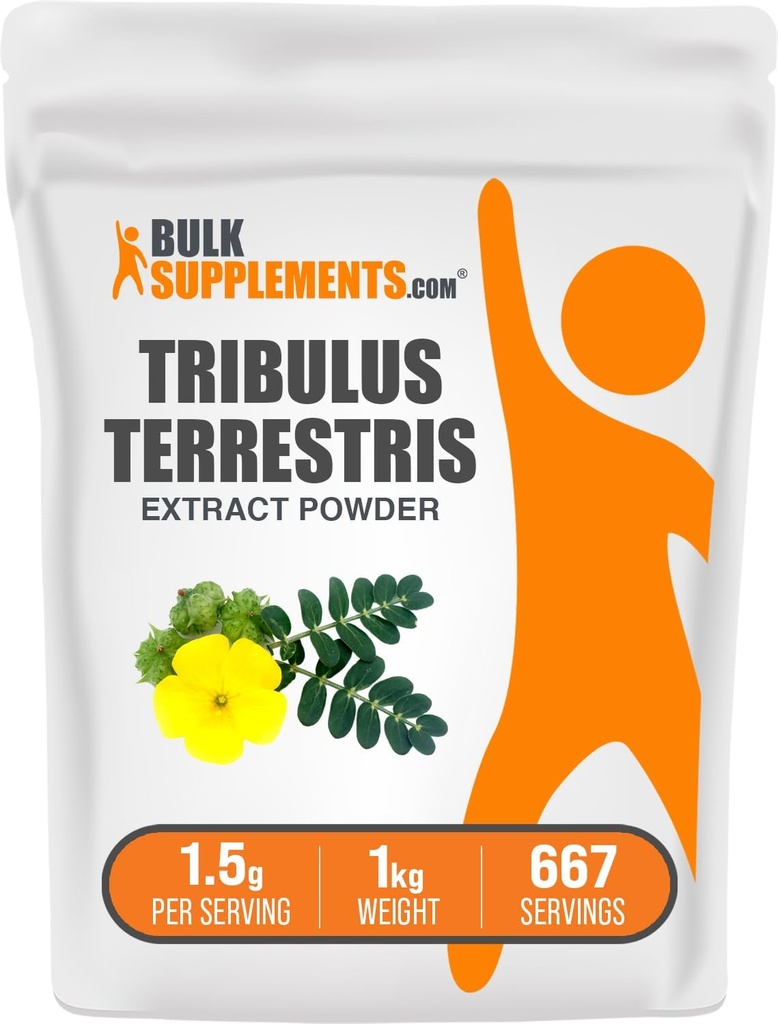 BulkSupplements.com Tribulus Terrestris Türlü Toz - Tribulus Terrestris Supplements, Herbal Supplement - Gluten Free, 1.5g per Service, 1kg (2.2 lbs) (Paket 1)