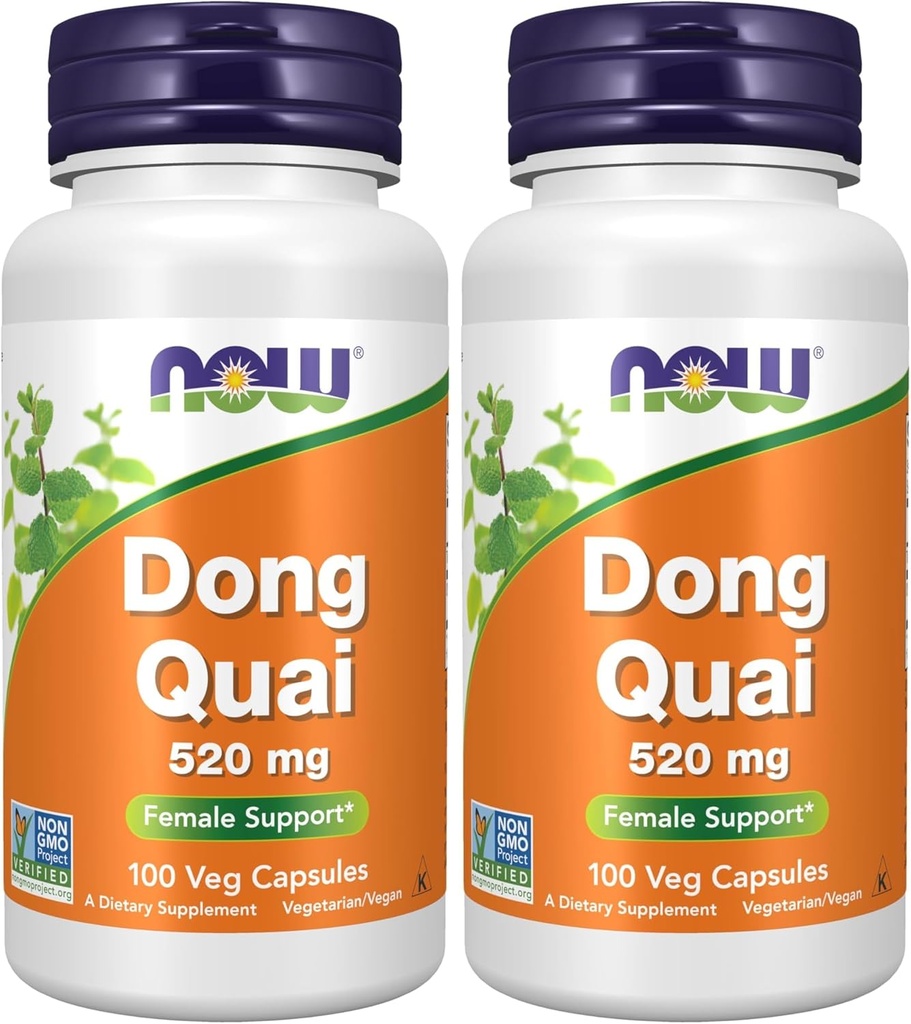 Şimdi Supplements, Dong Quai (Angelica sinensis) 520 mg, Kadın Destek*, 100 Veg Capsules (Pack of 2)