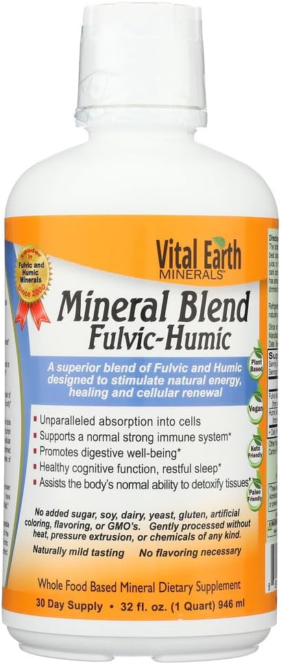 Vital Earth Minerals Fulvic Humic 32 oz ( 8 Pack )