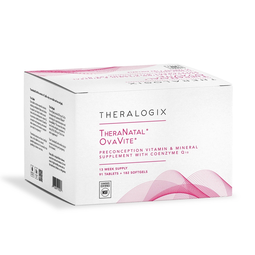 Theralogix TheraNatal OvaVite Preconception Vitamins - 13-Week Supply - Prenatal Vitamins & Ferttitude Supplement for Women with CoQ10* - NSF sertifikalı - 91 Tabs, 182 Softgels (91 Hizmet)