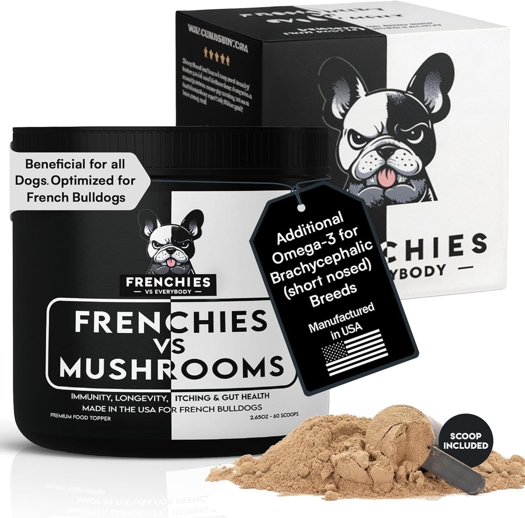 Mushroom Supplement for Dogs – Turkey Tail Mushroom for Dog Immune Support, Digestion, Allergies & Longevity with Omega3 & Turmeric 