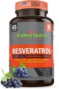 Kaibro Nutra Resveratrol συμπλήρωμα, 1500mg επιπλέον δύναμη τρανς ρεσβερατρόλη, Quercetin με ιαπωνικά εκχυλίσματα Knotweed, κατά της γήρανσης, Radiant δέρμα και την υποστήριξη της ασυλίας, Vegan & μη GMO, 90 κάψουλες