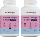 Zen Principles Marine Collagen. Toz OptiMSM® Supplement ile. Klinik olarak Skin Support için test edildi. Wild-Caught Fish, Non-GMO. 420 Capsules.
