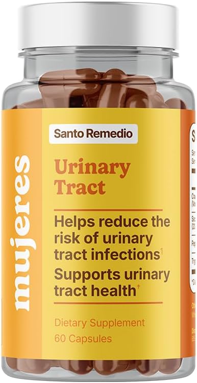 Santo Remedio Urinary Tract, Diyeter Supplement, Urinary Tract Enfeksiyonları, Cranberries, Probiyotikler ve Enzymes, Klinik Olarak Proven Malzemeler, Non-GMO, 30 Hizmet