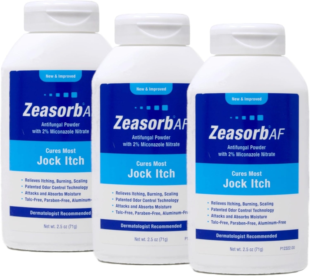 Zeasorb Antifungal Tedavi Toz, Jock Itch 2.5 Oz (3 Pack)