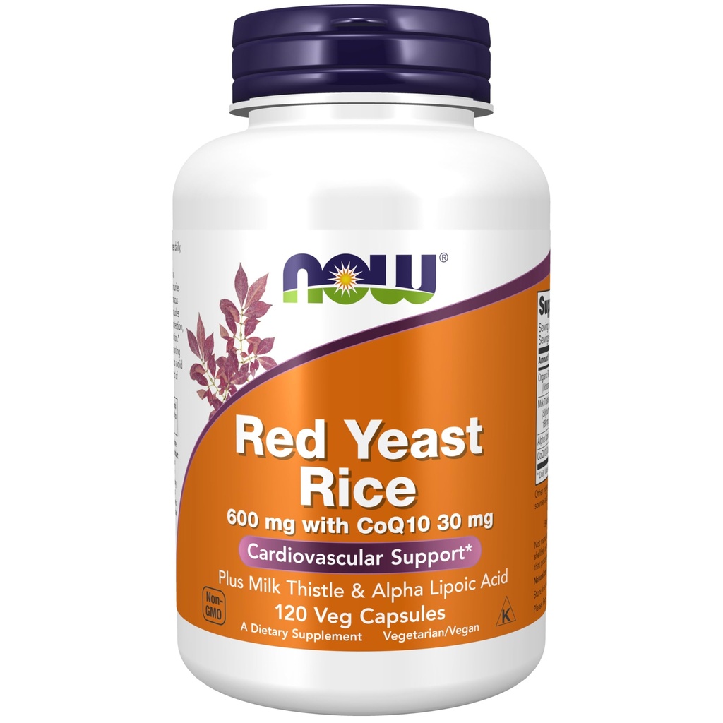 Şimdi Gıdalar CoQ10 ile Red Yeast Rice, artı Süt Butle & Alfa Lipoic Asit, 120 Veg Capsules