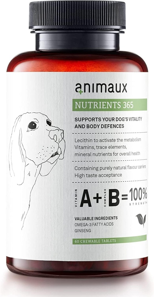animaux - Köpekler için 365, All-Doğal Vitaminler, Sağlıklı Immune System, Vitality, Sağlıklı Skin, Shiny Coat, Raw-Feeding, Puppies, Köpekler, Allergies, 60 Chewable Tabletler, 60 Gün Supply