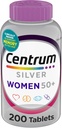 Centrum Silver Women's Multivitamin for Women 50 Plus, Multivitamin/Multimineral Supplement with Vitamin D3, B Vitamins, Non-GMO Materialss, Supports Memory and Cognition in Yaşlı Yetişkinler - 200 Ct