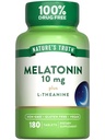 Nature's Truth Melatonin Tabletleri | 10 mg | 180 Kont | L-Theanine | 100% Drug Free Supplement for Yetişkinler | Vegan, Non-GMO & Gluten Free Supplement