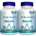 15 Day Cleanse, Gut and Colon Support, Advanced 15 Day Gut Cleanse Detox for Women & Men with Senna, Cascara Sagrada & Psyllium Husk, Non-GMO, 30 Capsules
