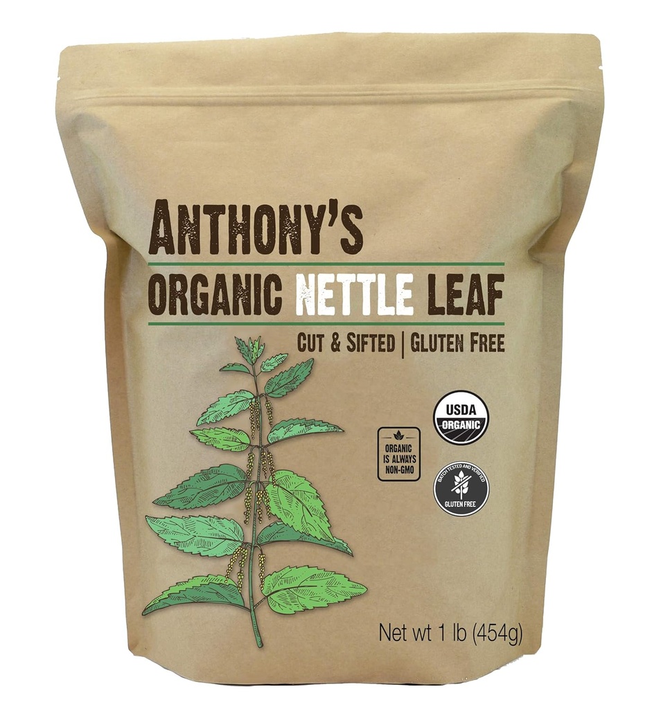 Organic Nattle Leaf του Anthony, 1 lb, χωρίς γλουτένη, μη ΓΤΟ, κομμένα και κοφτερά, μη ακτινοβολημένα, Keto Friendly