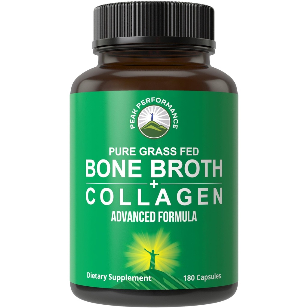 Bone Broth Collagen Capsules. 180 Grass Fed Bone Broth Collagen protein.. Contains All 3 Tip 1, 2 ve 3. Pure Pasture Kadınlar ve Erkekler için Paleo Dostu Tabletleri Yükseltdi