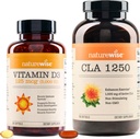 NatureWise Vitamin D3 5000iu (125 mcg) 1 Yıl Supply CLA 1250 Doğal Egzersiz Geliştirme