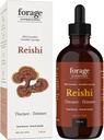 Forage Hyperfoods- Original Canadian Wild Reishi Mushroom Superfood Liquid Supplement Extract Tincture, Vegan, Non-GMO, Immune System and Stress Response, Natural Calm, 118ML