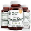 Φυσικό Nutra Chewable συμπλήρωμα ασβεστίου για τη δύναμη των οστών, προωθεί την υγεία των μυών, βοηθά την ενίσχυση της υγείας των δοντιών, την υγεία των νεύρων υποστήριξης, και την καρδιοαγγειακή υγεία, βελτίωση της αντοχής των οστών, 120 δισκία