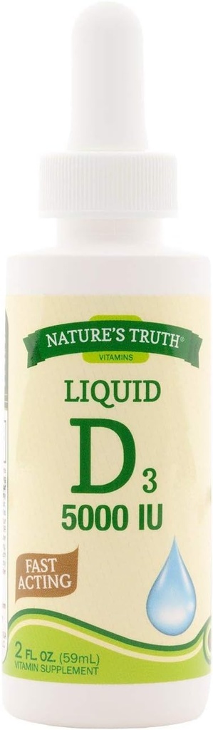 Nature's Truth D3 5000 IU Fast Acting Vitamin Supplement Liquid - 2 oz, 5 paket
