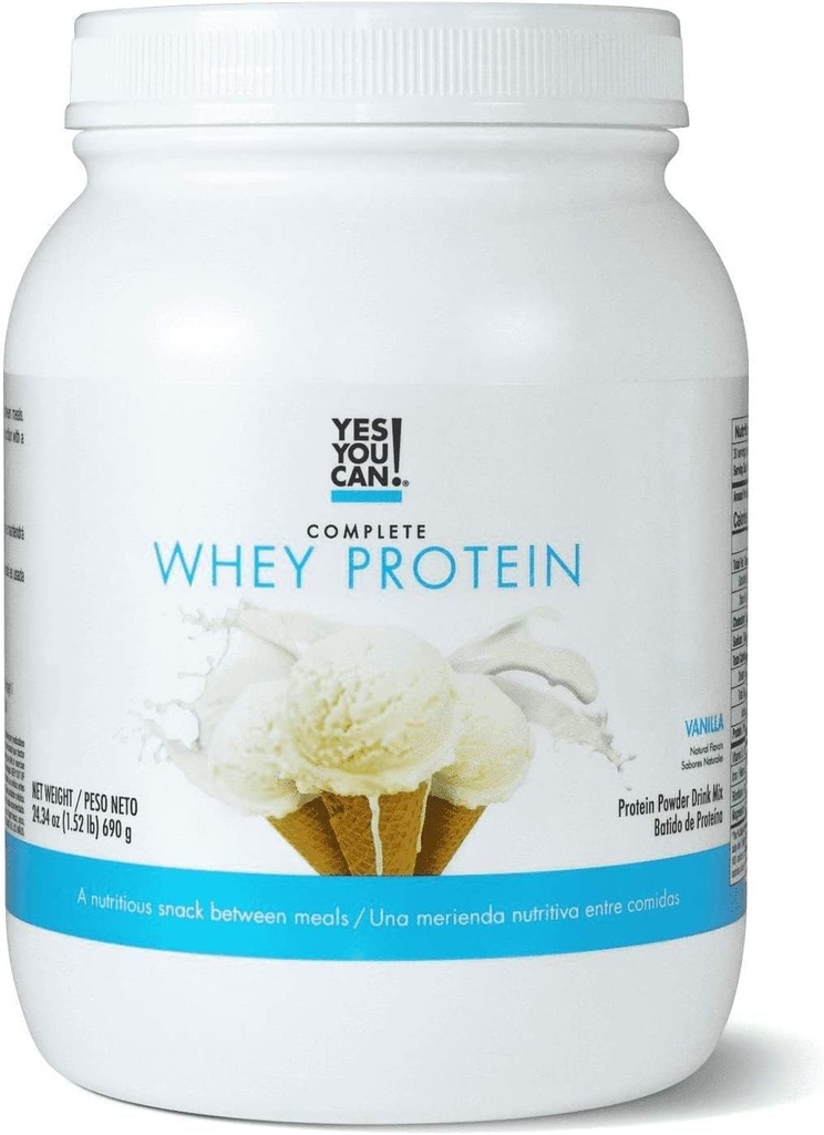 Yes You Can! Whey Protein Powder, Gluten-Free Contains Iron and Vitamin D, Protein Shake 20 Grams - (Vanilla)