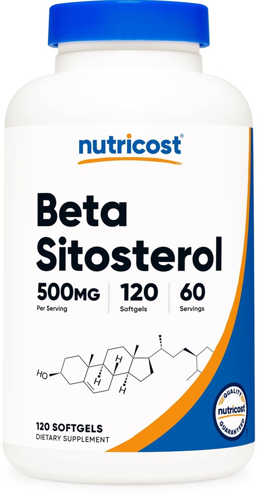 Nutricost Beta Σιτοστερόλη 120 Softgels, 500mg - Μη ΓΤΟ, συμπλήρωμα χωρίς γλουτένη, 60 εξυπηρετήσεις