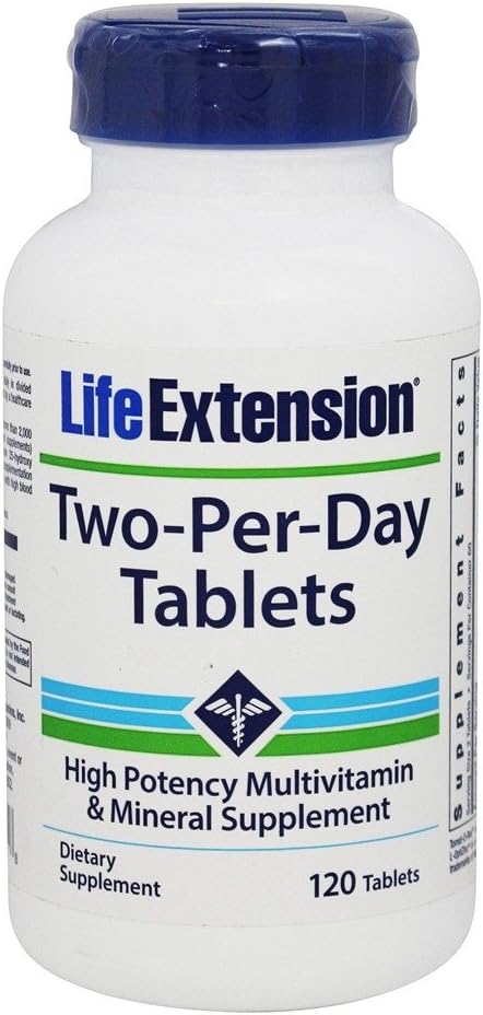 Life Extension Two-Per-Day Tabletleri Super-Potent Multivitamin & Mineral Supplement 120 Tablets