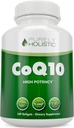 Safly Holistic CoQ10 100 mg - 240 SoftGels - 8 Ay Supply - Ubiquinone Coenzyme Q10 Supplement - Organik Zeytinyağı - Soy Free CoQ 10 - ABD'de Yap