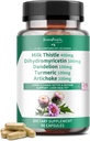 GREENPEOPLE Liver Cleanse Detox & Repair - Εκχύλισμα Γάλα Δύναμης 30X - Τυποποιημένη και συμπυκνωμένη 80% σιλιμαρίνη w/Vitamin,95% κουρκουμινοειδή & 17+Liver Health Nutrients to Revive & Thrive