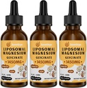 Magnezyum Glycinate Liquid Drops - Liposomal Chelate with Cherry Flavor for Easy Abors, Tavsiyeler Sleep, Mood, Intestinal & Bone Health, Reduces Stres - 60ML (2.04 Fl Oz (Pack of 3))