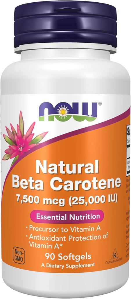 Şimdi Gıdalar Tamamlıyor, Doğal Beta Carotene5.000 IU, Essential Beslenme, 90 Softgels