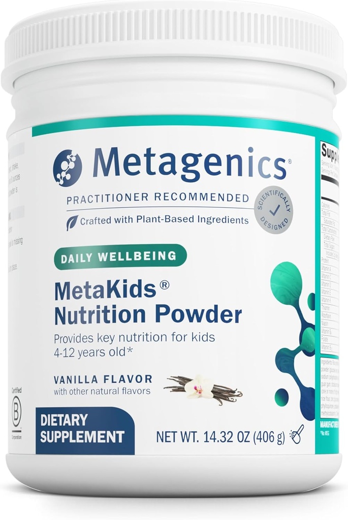 Metagenics MetaKids Beslenme Tozu - Çocuklar Multivitamin Tozu - Prebiyotik, DHA, Protein ve Amino Asitler - Tamam Protein - Non-GMO & Gluten-Free