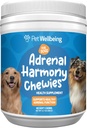 Pet Wellbeing Adrenal Harmony Chewies for Dogs - Vet-Formulated - Σκύλος Adrenal Υποστήριξη, Cortisol Ισορροπία, Ashwagandha, Bakopa - συμπλήρωμα βοτάνων (90 μαλακά μάσημα)