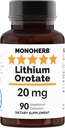 Lityum Orotate 20 mg of Elemental Lityum per Capsule - 90 Vegetarian Capsules