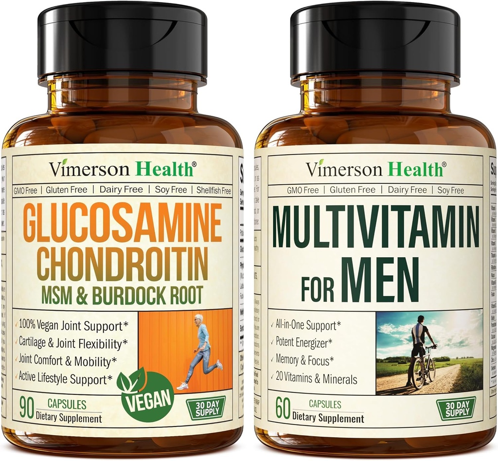 Vegan Glucosamine Chondroitin MSM Ortak Destek Tamam & Erkekler için Çokvitamin