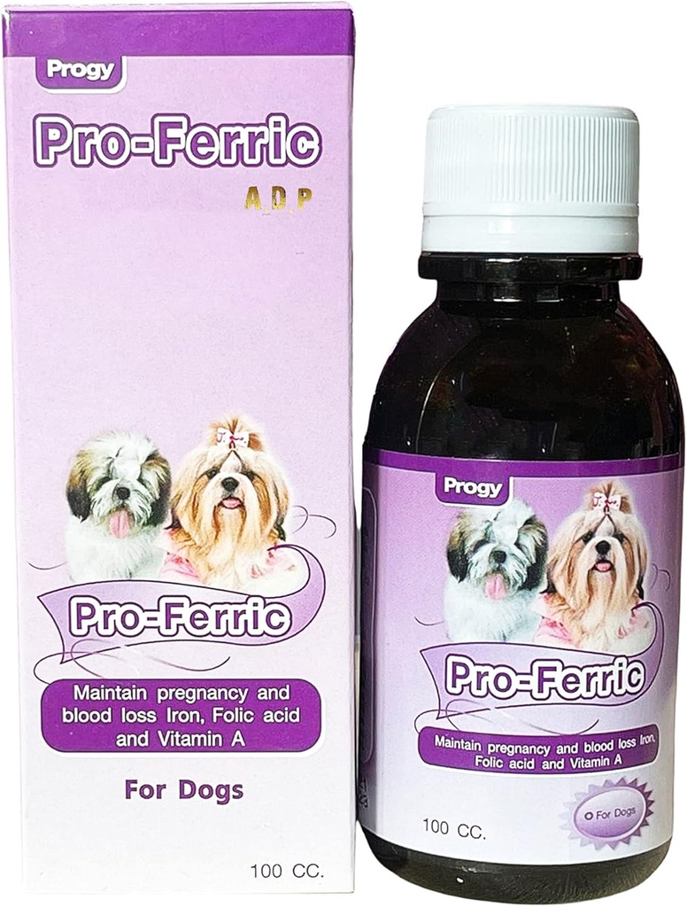 PRO-FERRIC 100 CC. Liquid Tonic Best Pet ATM Blood Support for Dogs Puppies Iron & Multi Vitamins Supplement Super Artan Animal Immunity Energy & Power, Folic B6 B12 Red Blood Hücreleri Destekliyor