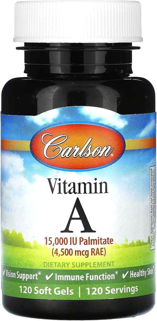 Carlson Labs A Palmitate, 15000 IU, 120 Softgels